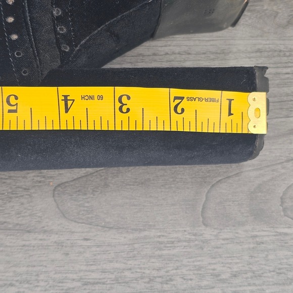 Jeffrey Campbell Pomeroy Black Velvet Platform Brogue Heel Boots 8.5 Y2K Goth - Picture 8 of 10